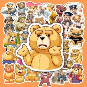 Bộ 50 Sticker Gấu Béo – Dễ Thương & Xinh Xắn Cho Decor Học Tập, Sổ Tay, Bình Nước poster5 105