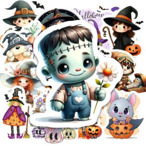 Bộ 25 Sticker Halloween 1 – Đáng Yêu, Vintage, Decor Halloween Dễ Thương poster5 158