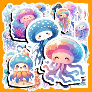 Bộ 50 Sticker Sứa Biển – Dễ Thương, Trong Trẻo, Decor Sổ & Góc Học Tập poster5 181