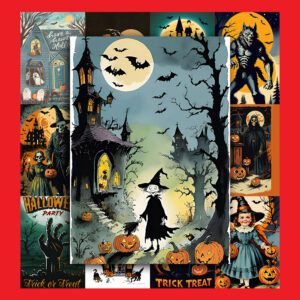 Bộ 50 Poster Halloween – Ma Mị, Retro, Cực Chill Trang Trí Mùa Lễ Hội poster5 31