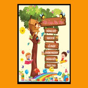Poster Nội Quy Lớp Học – Thiết Kế Dễ Thương, Giáo Dục Nhẹ Nhàng Cho Bé
