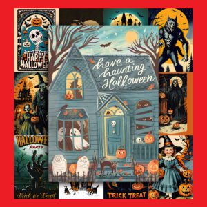 Bộ 50 Poster Halloween – Ma Mị, Retro, Cực Chill Trang Trí Mùa Lễ Hội poster6 17