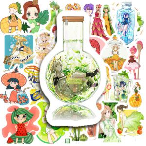 Bộ 50 Sticker Cô Gái Trái Cây – Dễ Thương & Tươi Mát Cho Góc Decor poster6 63