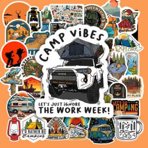 Bộ 50 Sticker Camping – Chill, Phượt & Vintage Cho Góc Decor poster6 75
