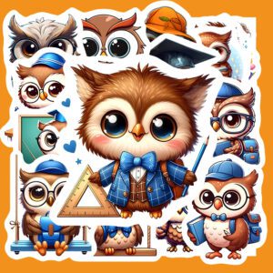 Bộ Sticker Cú Mèo Dễ Thương – Decor Xinh Cho Sổ Tay & Góc Học Tập poster7 105