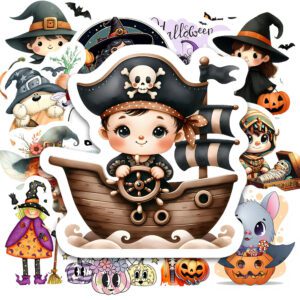 Bộ 25 Sticker Halloween 1 – Đáng Yêu, Vintage, Decor Halloween Dễ Thương poster7 129