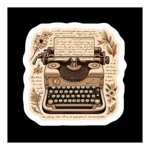 Bộ 25 Sticker Vintage 1 – Cafe, Máy Đánh Chữ, Đĩa Than, Decor Chill Cổ Điển poster8 141