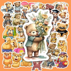 Bộ 50 Sticker Gấu Béo – Dễ Thương & Xinh Xắn Cho Decor Học Tập, Sổ Tay, Bình Nước poster8 83