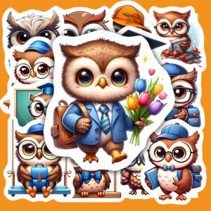 Bộ Sticker Cú Mèo Dễ Thương – Decor Xinh Cho Sổ Tay & Góc Học Tập poster9 103