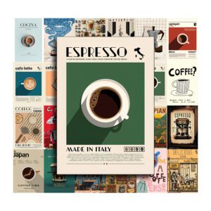 Bộ Sticker Cà Phê – Retro & Chill Cho Tín Đồ Coffee Decor poster9 106