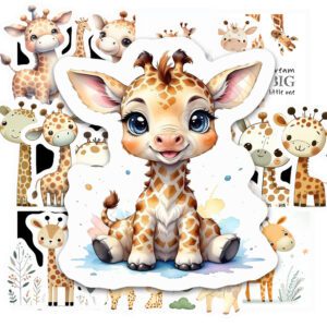 Bộ 25 Sticker Hươu Cao Cổ – Dễ Thương, Trẻ Trung, Decor Góc Học Tập poster9 129