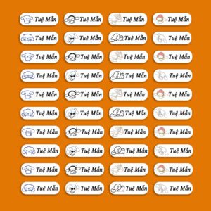 150 Sticker Tên Cinnamoroll (3.3x1cm) – Sticker Dán Tên Cá Nhân Dễ Thương, Hình Cún Trắng Cho Bé Gái