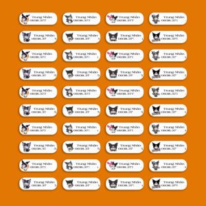 150 Sticker Tên Kuromi (3.3x1cm) – Sticker Dán Tên Cá Nhân Dành Cho Bé, Phong Cách Mèo Đen Dễ Thương
