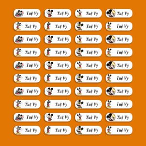 150 Sticker Tên Mickey (3.3x1cm) – Sticker Dán Tên Cá Nhân Hình Chuột Mickey Đáng Yêu Cho Bé