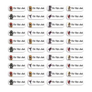 150 Sticker Tên Siêu Nhân (3.3x1cm) – Sticker Dán Tên Cá Nhân Bé Trai, Hình Siêu Nhân & Người Nhện Cực Ngầu