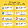 Bộ 300 Sticker Tên Mẫu CHIBI HÌNH ĐÁNG YÊU – Kích Thước 3.3x1cm – In Theo Tên/Nickname POSTER 5