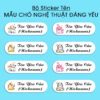Bộ 300 Sticker Tên Mẫu Chó Nghệ Thuật Đáng Yêu – In Tên Theo Yêu Cầu – Kích Thước 3.3x1cm POSTER 7