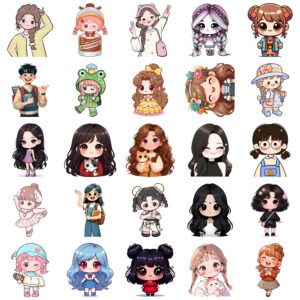 Bộ Sticker Chibi 50 Mẫu – Đáng Yêu, Năng Động, Siêu Dính Siêu Chill poster2 2