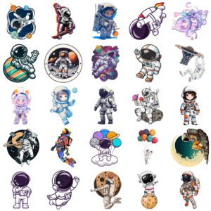 Bộ 50 Sticker Phi Hành Gia – 50 Mẫu Không Gian Siêu Chill & Đầy Mộng Mơ poster2 3