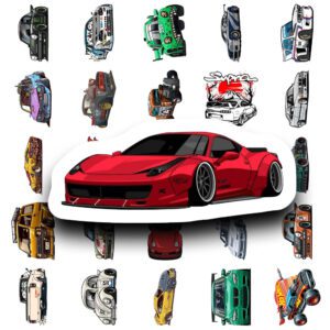 Bộ 100 Sticker Xe – Bùng Nổ Tốc Độ, Cực Phẩm Cho Tín Đồ Xe Cộ