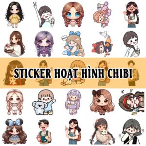 sticker hoat hinh chibi