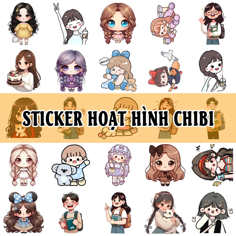 sticker hoat hinh chibi