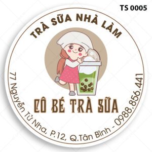 Tem Nhãn Trà Sữa Nhà Làm – Cô Bé Trà Sữa