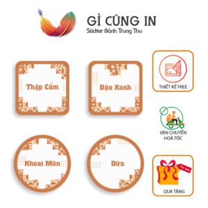 Sticker Bánh Trung Thu – Thập Cẩm | Đậu Xanh | Khoai Môn | Dừa