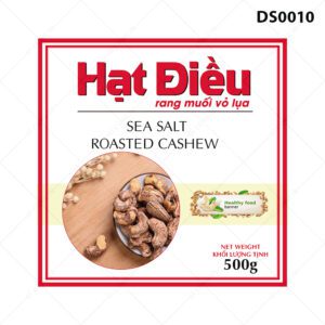 Tem Nhãn Hạt Điều Rang Muối Vỏ Lụa – 500g (Thiết Kế Chuyên Nghiệp, Sang Trọng)