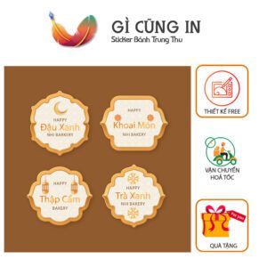 Sticker Bánh Trung Thu – Đậu Xanh | Khoai Môn | Thập Cẩm | Trà Xanh