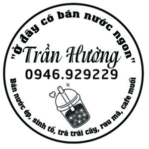 Tem Nhãn Trà Sữa – Trần Hường (Thiết Kế Hình Tròn Đơn Giản, Dễ Nhận Diện)