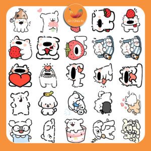 Bộ 50 Sticker Chó là một sưu tập dễ thương lấy cảm hứng từ những chú cún với nhiều biểu cảm và tình huống khác nhau