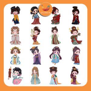 Bộ Sticker Công Chúa  mang đến thế giới cổ tích đầy màu sắc với những nàng công chúa xinh đẹp, duyên dáng trong nhiều trang phục và phong cách khác nhau