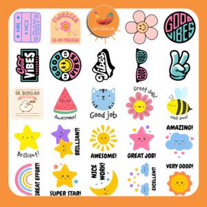 Bộ Sticker Dễ Thương Tích Cực – 50 Hình Tỏa Năng Lượng Yêu Đời poster1 3