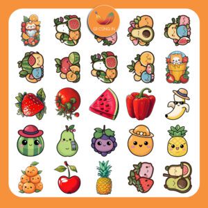 Sticker Trái Cây & Nông Trại – 60 Hình Dễ Thương, Đậm Chất Tươi Mát poster2 11