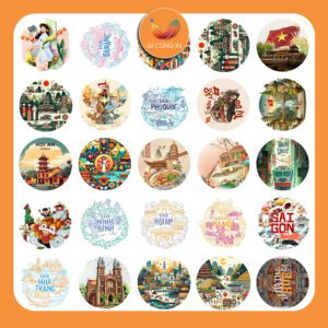 Sticker Việt Nam – Bộ 50 Hình Vẽ Văn Hóa, Ẩm Thực & Cảnh Đẹp Đậm Bản Sắc poster2 12