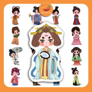 Bộ Sticker Công Chúa mang đến thế giới cổ tích đầy màu sắc với những nàng công chúa xinh đẹp, duyên dáng trong nhiều trang phục và phong cách khác nhau poster3 12