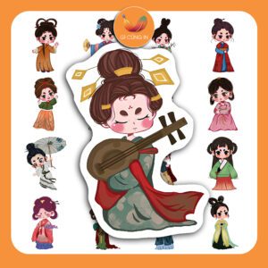 Bộ Sticker Công Chúa mang đến thế giới cổ tích đầy màu sắc với những nàng công chúa xinh đẹp, duyên dáng trong nhiều trang phục và phong cách khác nhau poster4 11