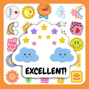Bộ Sticker Dễ Thương Tích Cực – 50 Hình Tỏa Năng Lượng Yêu Đời poster4 3